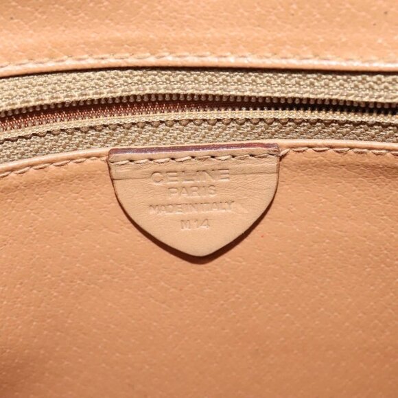 CELINE Macadam Canvas Shoulder Bag PVC Leather Brown Gold Auth sw561 - Picture 13 of 16